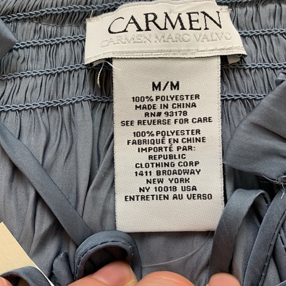 NWT Carmen Marc Valvo Peasant Blouse - Picture 5 of 8